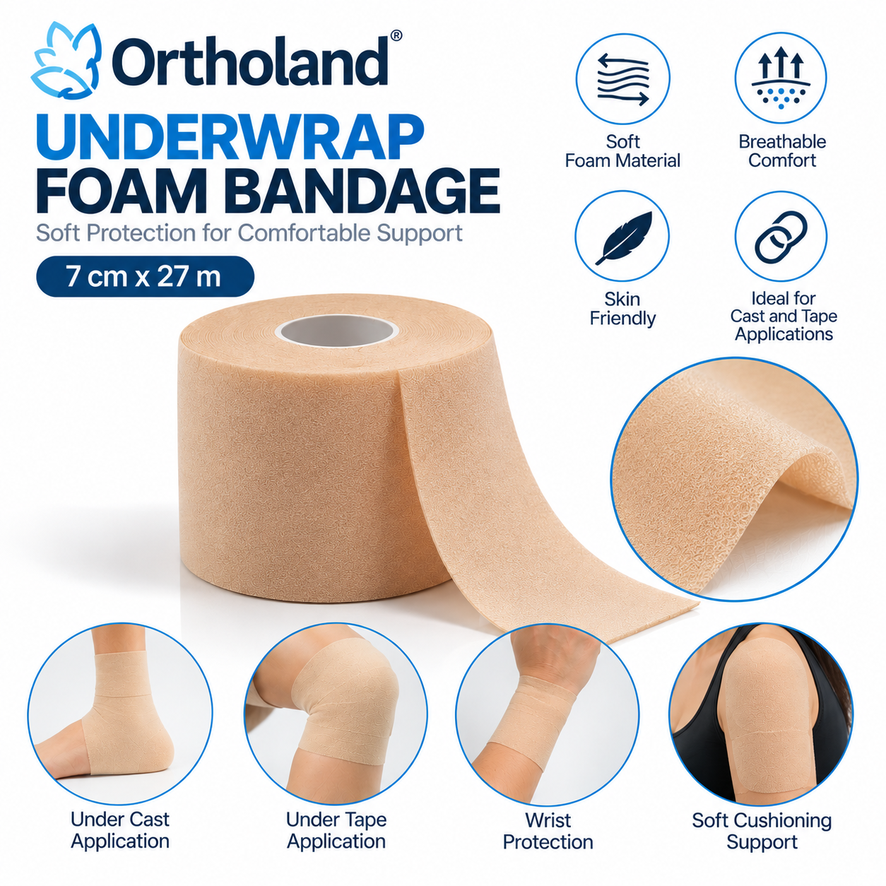underwrap foam bandage 7 cm x 27 m